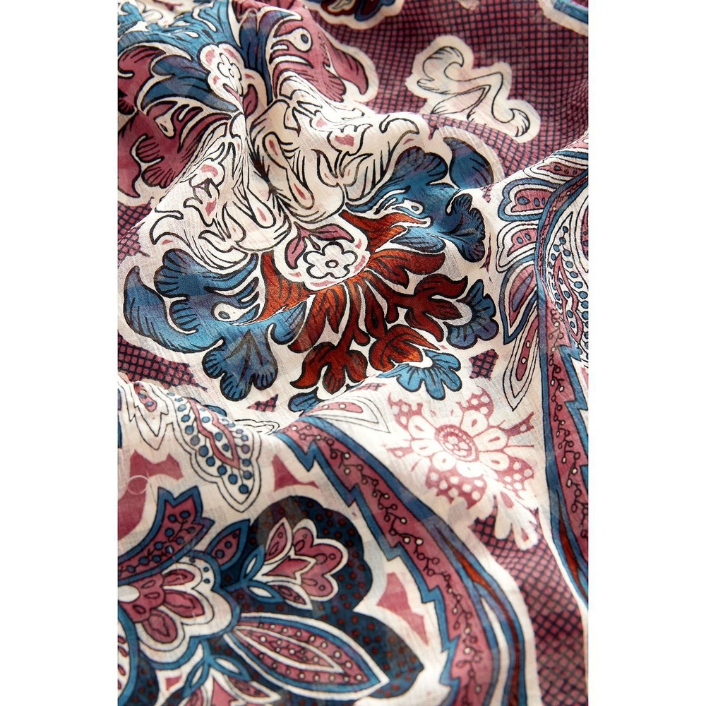 Next Womens Paisley Print High Neck Ruffle Cuff Blouse US 10 - Picture 4 of 10